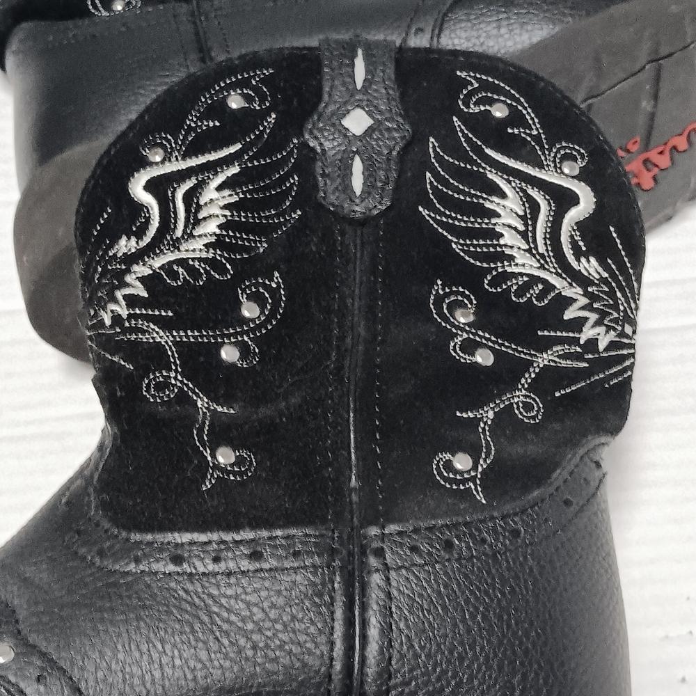JUSTIN GYPSY Mandra black leather women's boots, 8B - Picture 2 of 16